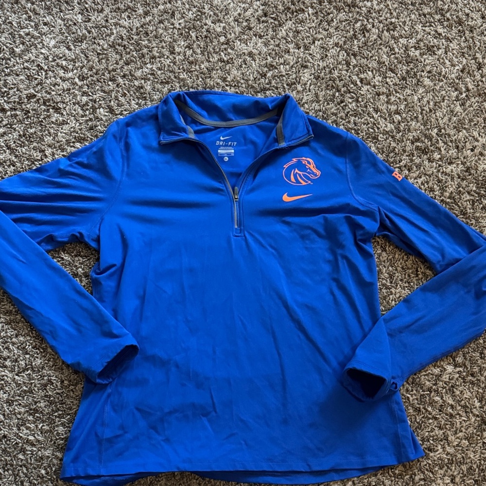 Nike Boise State Quarter-Zip Top with Orange Accents